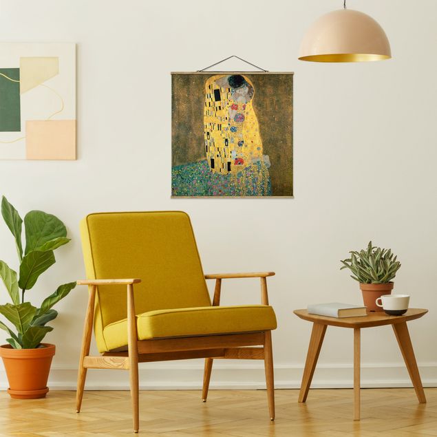 Wanddeko Wohnzimmer Gustav Klimt - Der Kuß