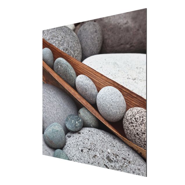 Wanddeko grau Stillleben mit grauen Steinen