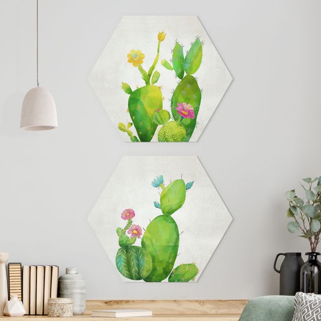 Wanddeko Botanik Kaktusfamilie Set I