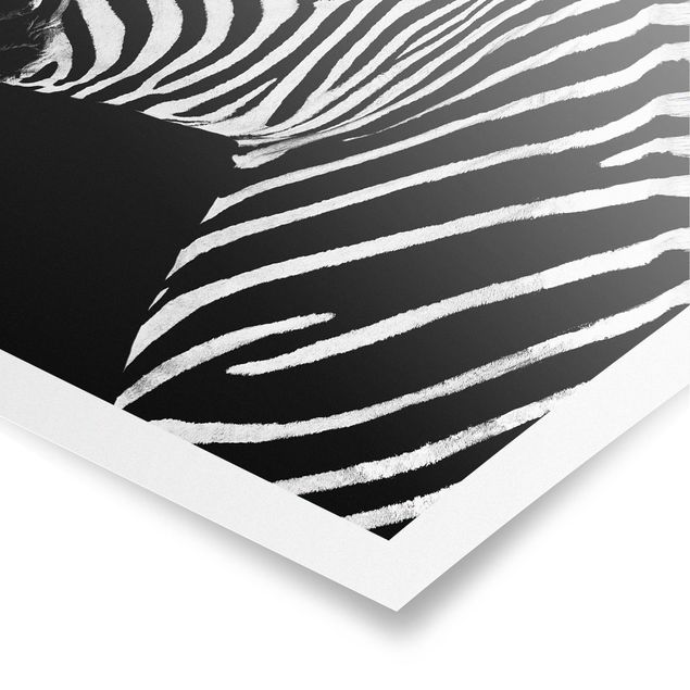 Wanddeko Treppenhaus Zebra Safari Art