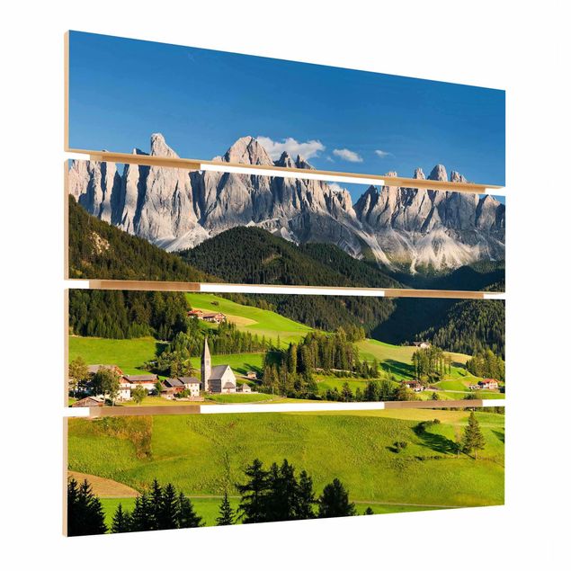 Wanddeko Büro Geislerspitzen in Südtirol