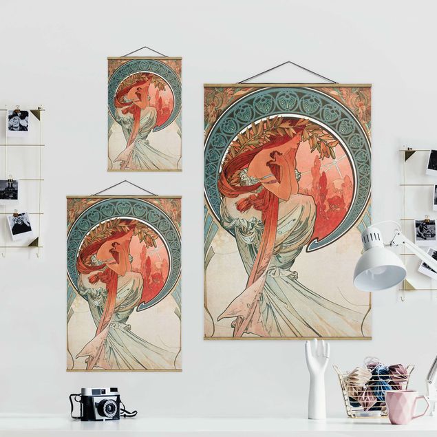 Wanddeko Büro Alfons Mucha - Vier Künste - Die Poesie