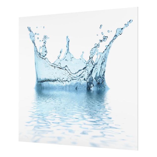 Glas Spritzschutz - Blue Water Splash No.2 - Quadrat - 1:1