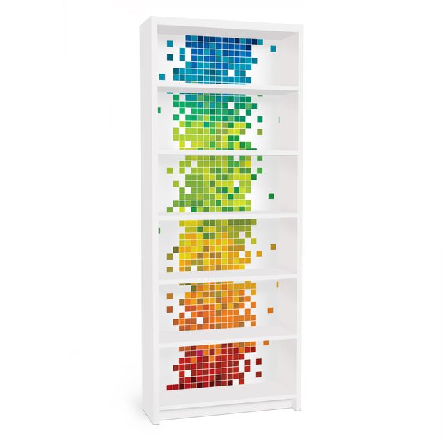 Wanddeko Schlafzimmer Pixel-Regenbogen