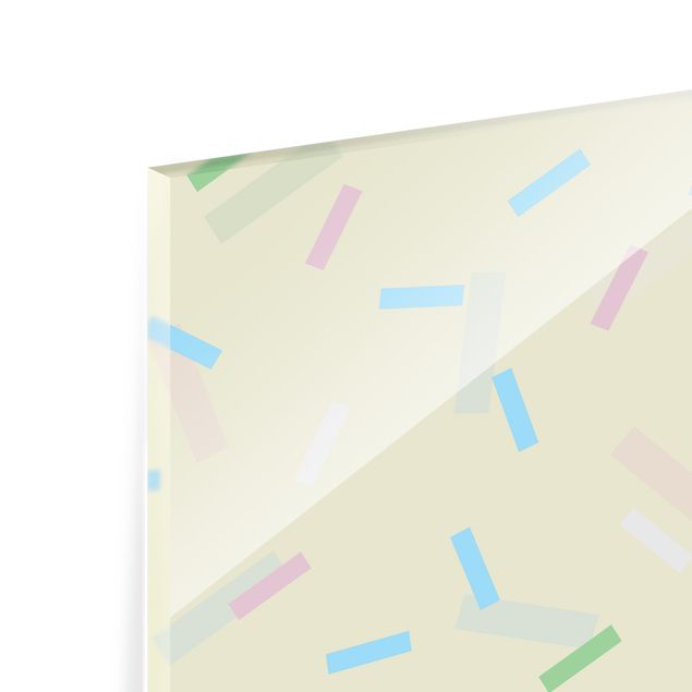Glasrückwand Küche Muster Buntes Konfetti aus Pastellstreifen