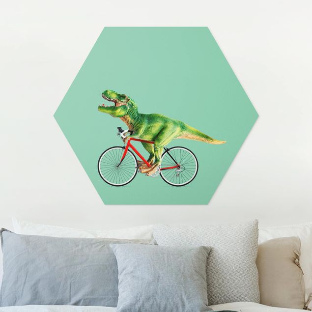 Kinderzimmer Deko Dinosaurier mit Fahrrad