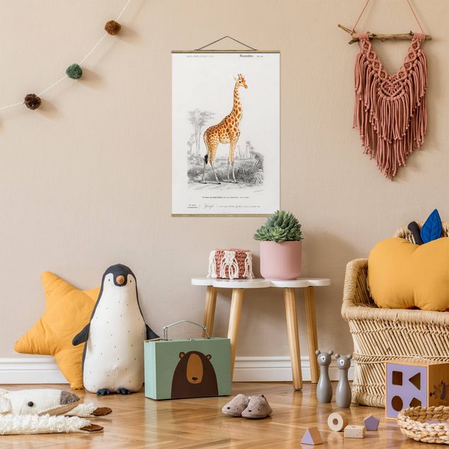 Wanddeko Schlafzimmer Vintage Lehrtafel Giraffe