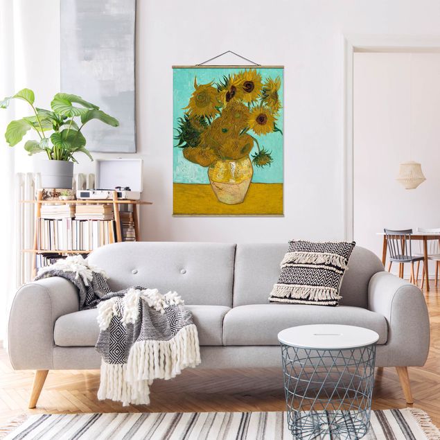 Wanddeko Wohnzimmer Vincent van Gogh - Vase mit Sonnenblumen