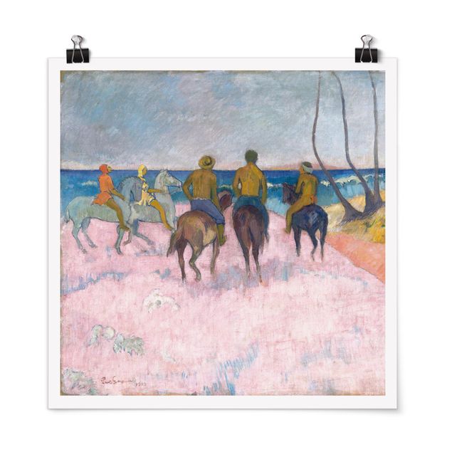 Wanddeko Wohnzimmer Paul Gauguin - Reiter am Strand