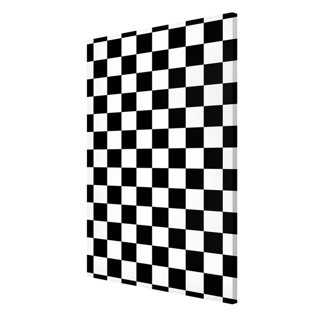Wanddeko Büro Geometrisches Muster Schachbrett Schwarz Weiß