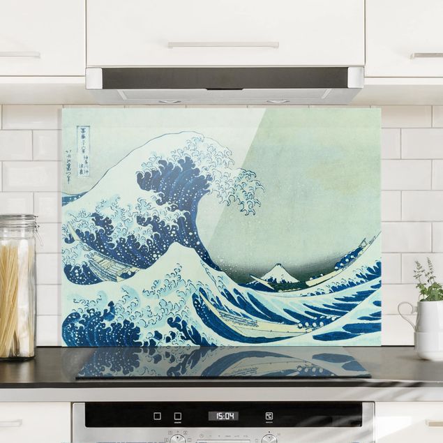 Wanddeko blau Katsushika Hokusai - Die grosse Welle von Kanagawa