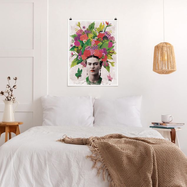 Wanddeko Flur Frida Kahlo - Blumenportrait