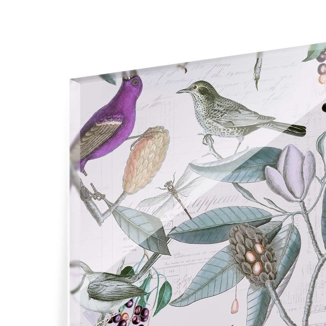 Wanddeko Illustration Vintage Collage - Nostalgische Vögel