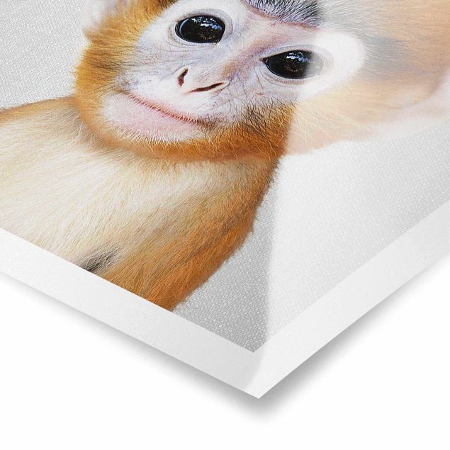 Wanddeko über Bett Baby Affe Anton