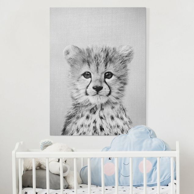 Kinderzimmer Deko Baby Gepard Gino Schwarz Weiß