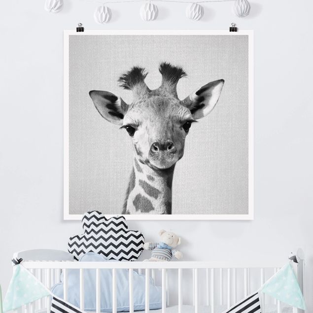 Babyzimmer Deko Baby Giraffe Gandalf Schwarz Weiß