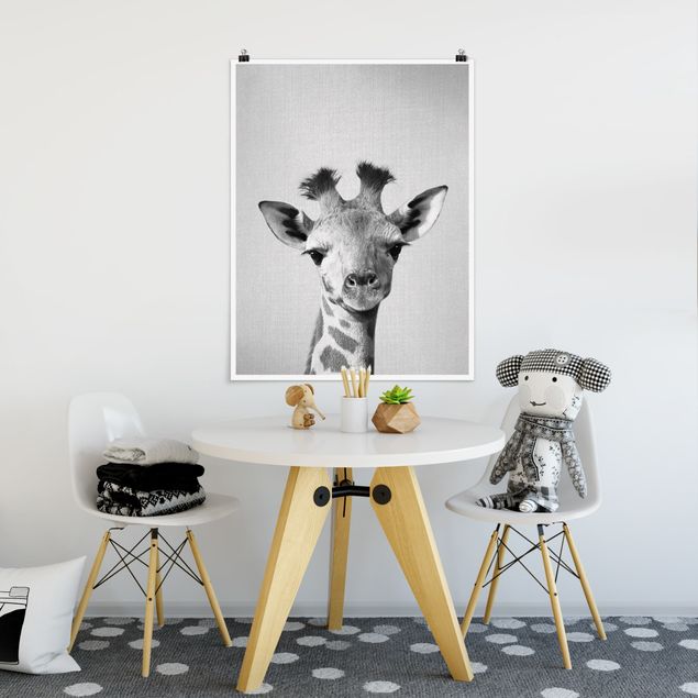 Wanddeko Schlafzimmer Baby Giraffe Gandalf Schwarz Weiß