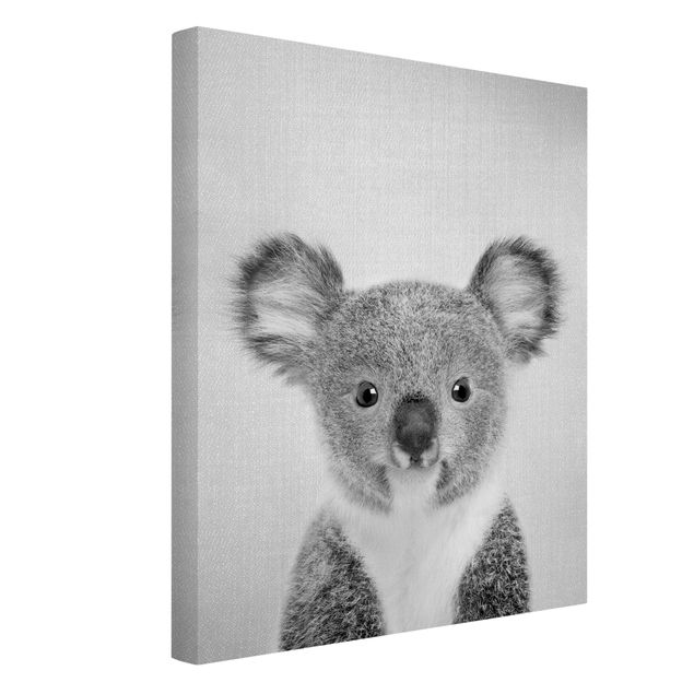 Wanddeko Büro Baby Koala Klara Schwarz Weiß