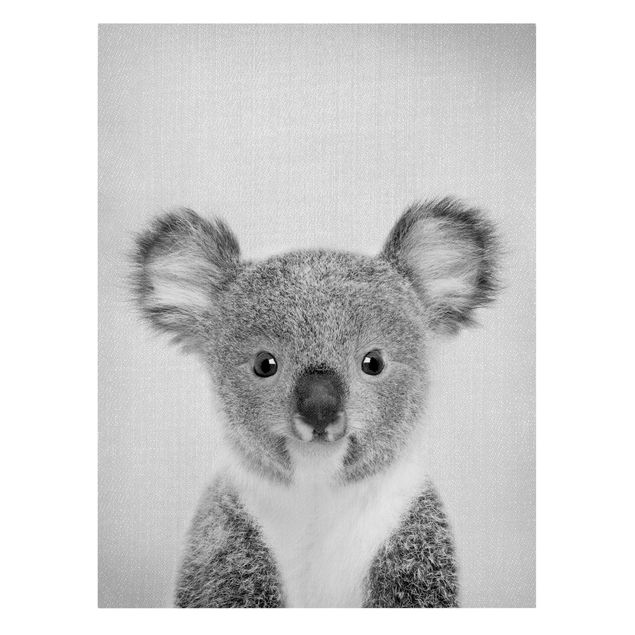 Wanddeko über Sofa Baby Koala Klara Schwarz Weiß