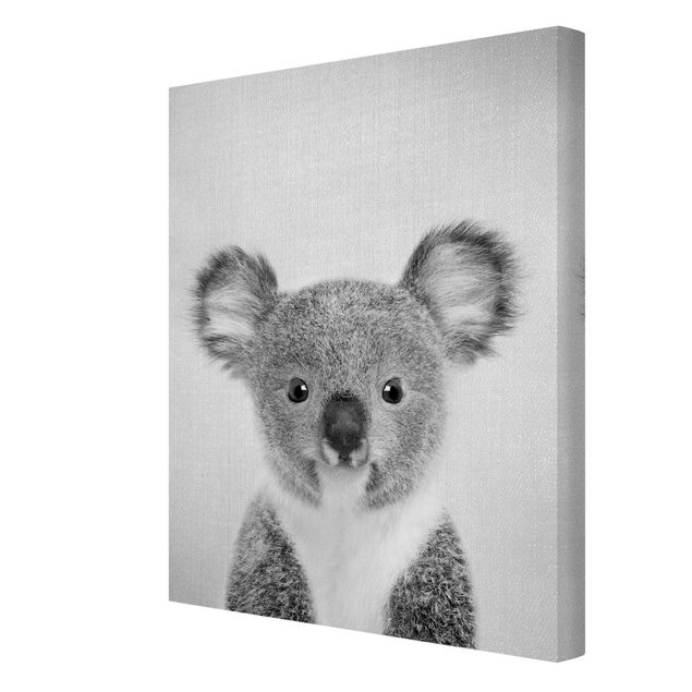 Wanddeko über Bett Baby Koala Klara Schwarz Weiß