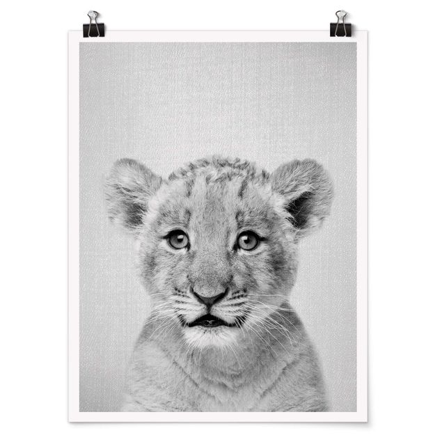 Wandbilder Löwen Baby Löwe Luca Schwarz Weiß