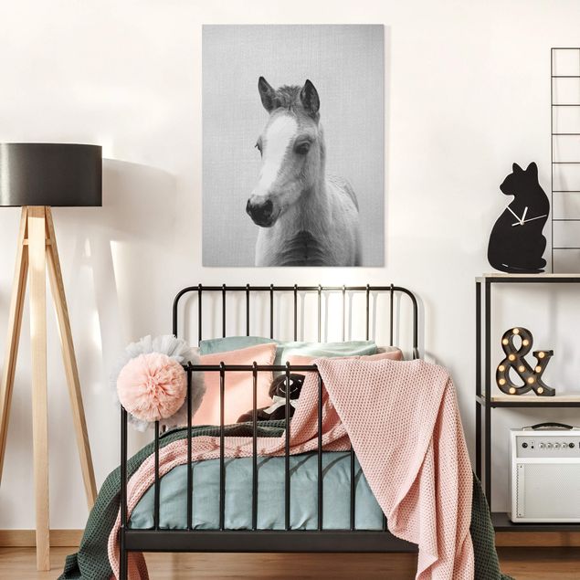 Wanddeko Schlafzimmer Baby Pferd Philipp Schwarz Weiß