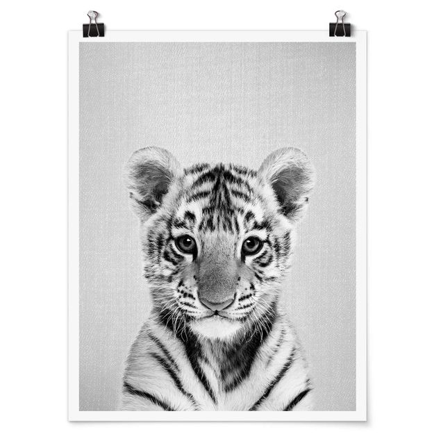 Wandbilder Tiger Baby Tiger Thor Schwarz Weiß