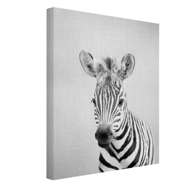 Wanddeko Büro Baby Zebra Zoey Schwarz Weiß