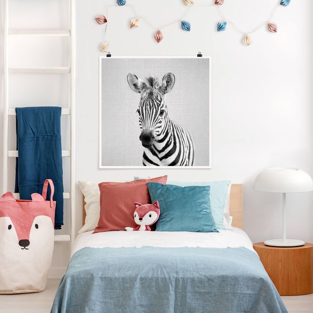 Wanddeko Schlafzimmer Baby Zebra Zoey Schwarz Weiß