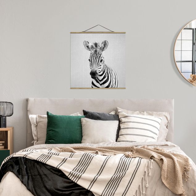 Wanddeko Wohnzimmer Baby Zebra Zoey Schwarz Weiß