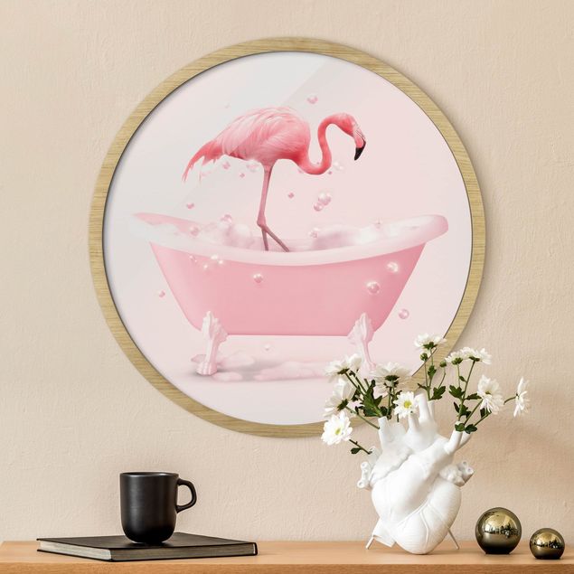 Wanddeko Schlafzimmer Badewannen Flamingo