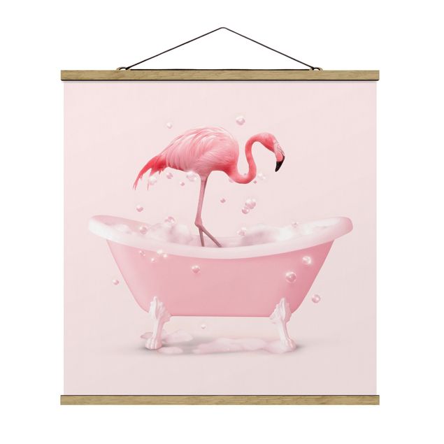 Wanddeko rosa Badewannen Flamingo