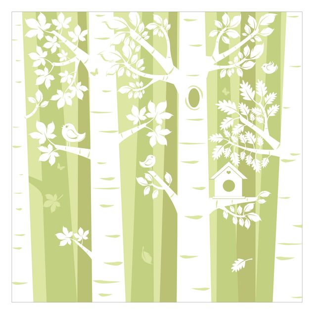 Wanddeko Jungenzimmer Bäume im Wald Grün