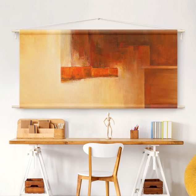 Wanddeko Wohnzimmer Balance Orange Braun