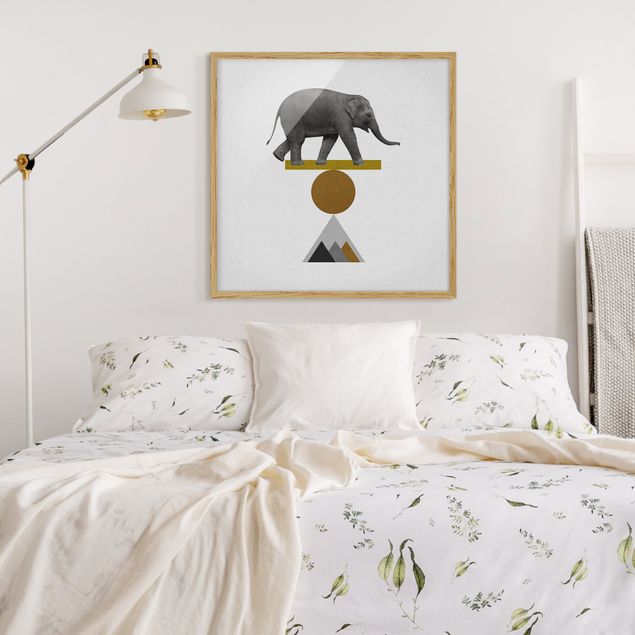 Wanddeko Schlafzimmer Balancekunst Elefant