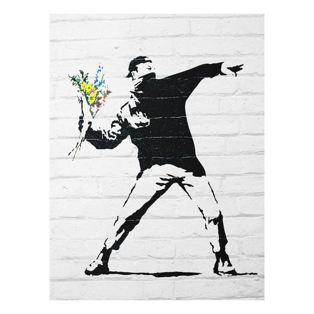 Wanddeko über Sofa Blumenwerfer - Brandalised ft. Graffiti by Banksy