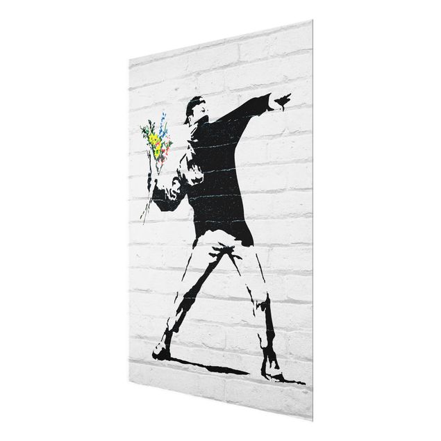 Wanddeko über Bett Blumenwerfer - Brandalised ft. Graffiti by Banksy