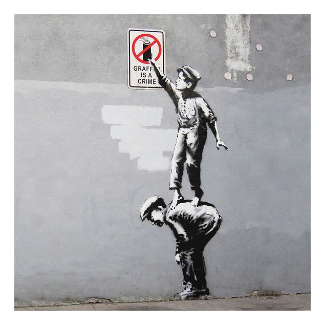 Wanddeko über Sofa Graffiti Is A Crime - Brandalised ft. Graffiti by Banksy