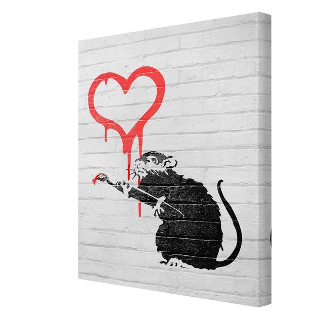 Wanddeko über Sofa Love Rat - Brandalised ft. Graffiti by Banksy
