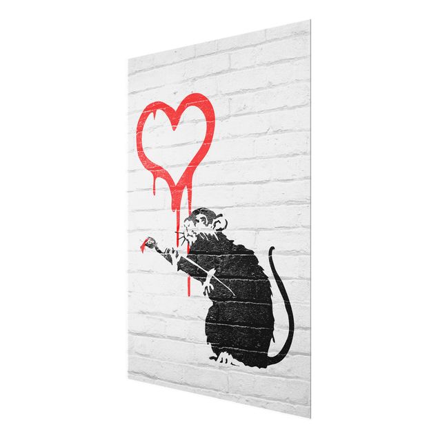 Wanddeko über Bett Love Rat - Brandalised ft. Graffiti by Banksy