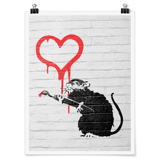 Wanddeko Treppenhaus Love Rat - Brandalised ft. Graffiti by Banksy