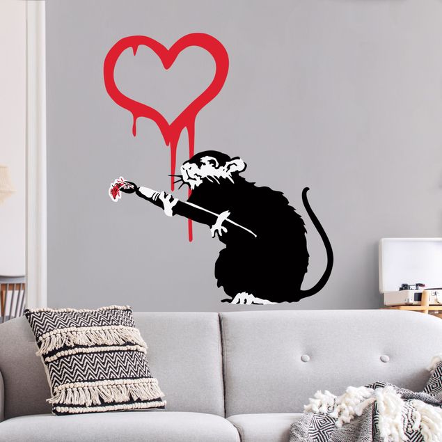 Wanddeko Schlafzimmer Love Rat - Brandalised ft. Graffiti by Banksy