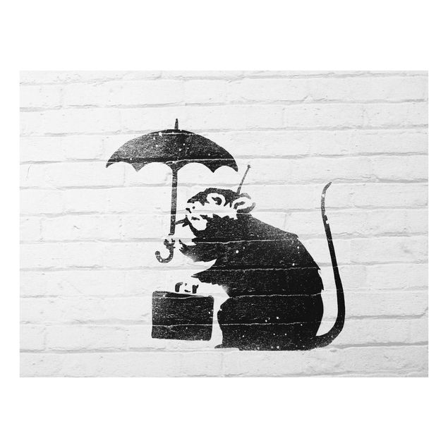 Wanddeko über Sofa Ratte mit Regenschirm - Brandalised ft. Graffiti by Banksy
