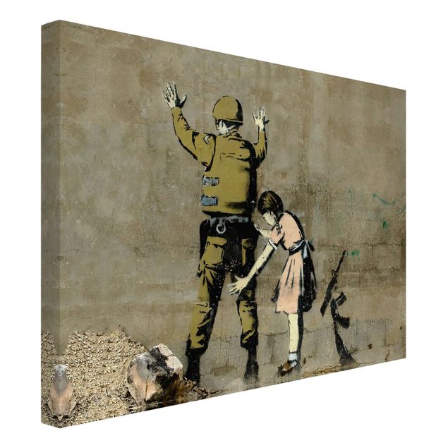 Wanddeko Flur Soldat und Mädchen - Brandalised ft. Graffiti by Banksy