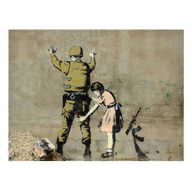 Wanddeko Büro Soldat und Mädchen - Brandalised ft. Graffiti by Banksy