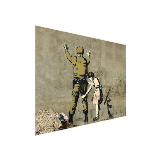 Wanddeko Büro Soldat und Mädchen - Brandalised ft. Graffiti by Banksy
