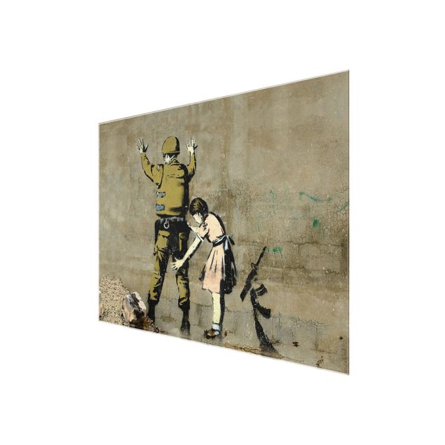 Wanddeko über Sofa Soldat und Mädchen - Brandalised ft. Graffiti by Banksy