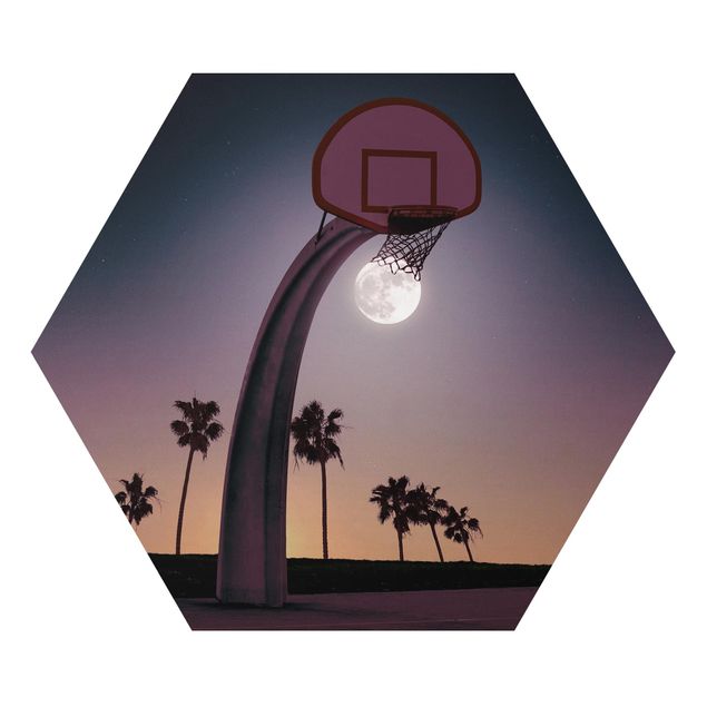 Wohndeko Sport Basketball mit Mond
