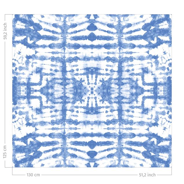 Moderne Vorhänge Batik in Blau Weiß