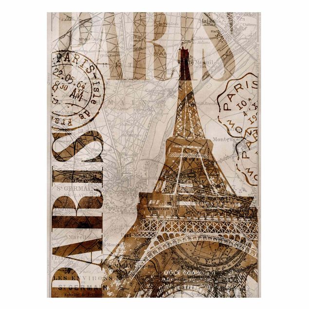 Wanddeko Flur Shabby Chic Collage - Paris